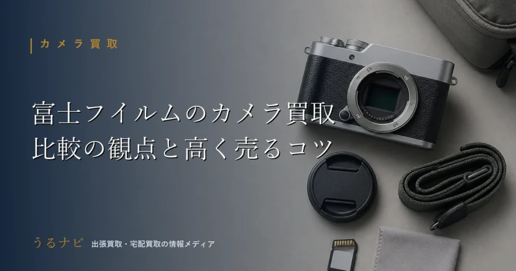 富士フイルム(FUJIFILM)カメラの買取サービスを比較する観点と高く売る準備・注意点を解説する2026年版アイキャッチ画像
